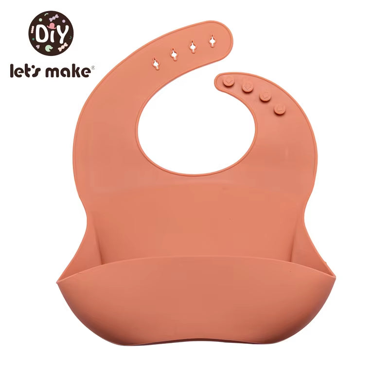 1Pc Silicone Bibs for Kids Newborn Baby Feeding Tableware Waterproff Baby Bibs for Toddler Breakfast Feedings