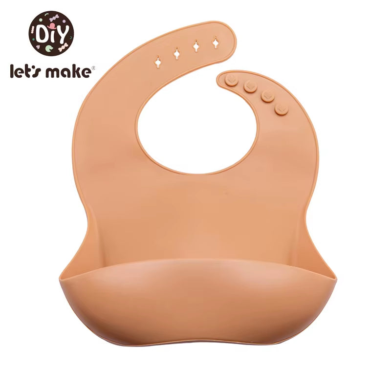 1Pc Silicone Bibs for Kids Newborn Baby Feeding Tableware Waterproff Baby Bibs for Toddler Breakfast Feedings