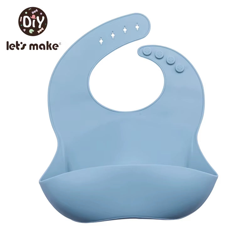1Pc Silicone Bibs for Kids Newborn Baby Feeding Tableware Waterproff Baby Bibs for Toddler Breakfast Feedings