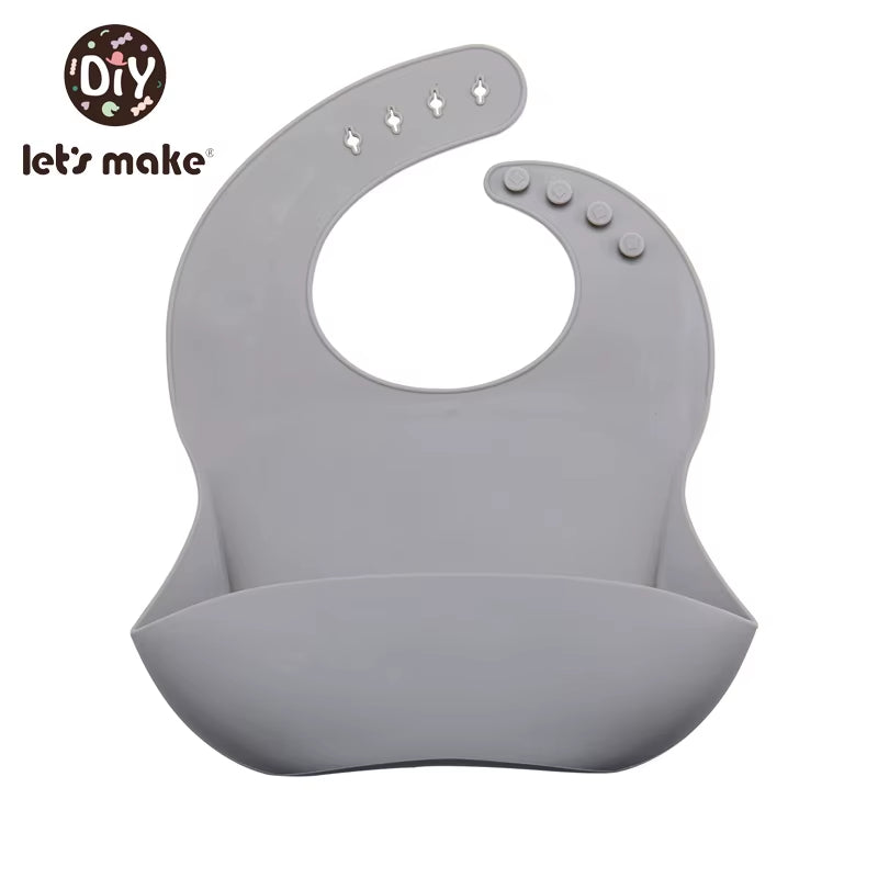 1Pc Silicone Bibs for Kids Newborn Baby Feeding Tableware Waterproff Baby Bibs for Toddler Breakfast Feedings