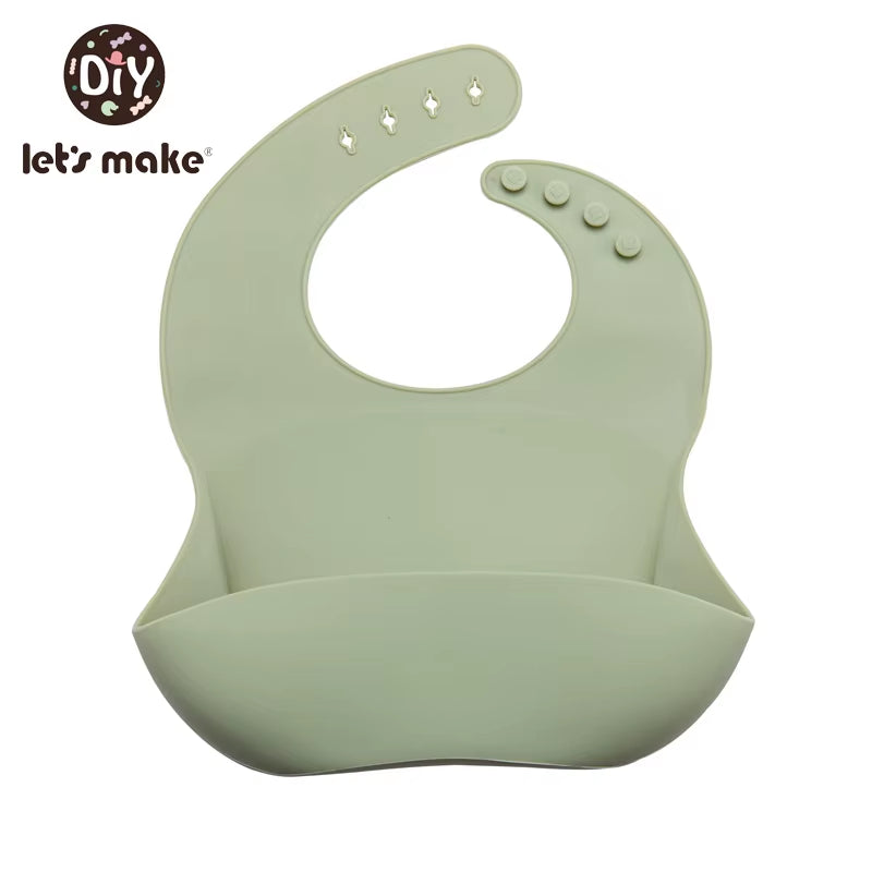 1Pc Silicone Bibs for Kids Newborn Baby Feeding Tableware Waterproff Baby Bibs for Toddler Breakfast Feedings