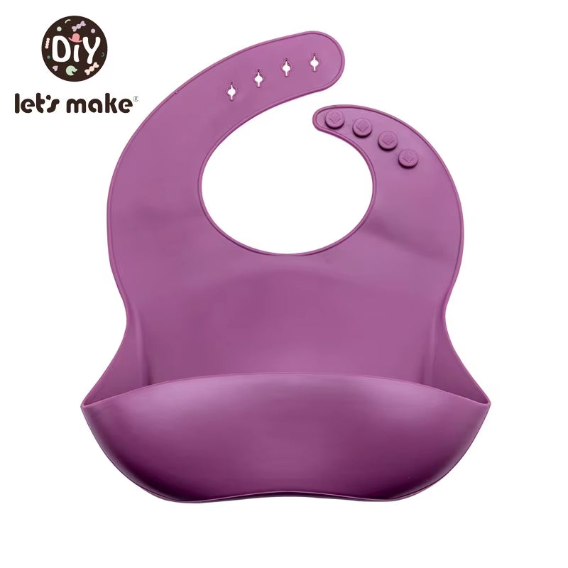 1Pc Silicone Bibs for Kids Newborn Baby Feeding Tableware Waterproff Baby Bibs for Toddler Breakfast Feedings
