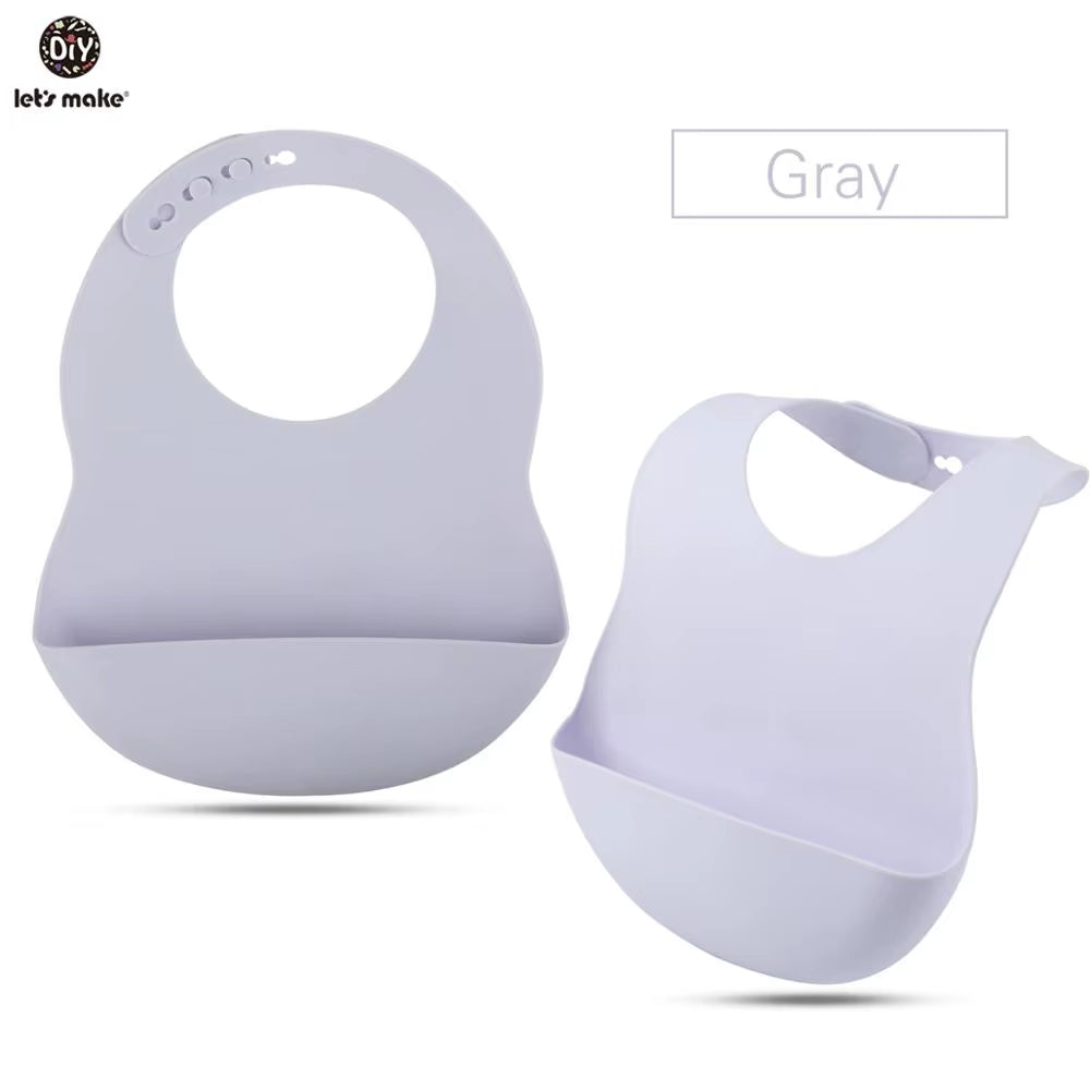 1Pc Silicone Bibs for Kids Newborn Baby Feeding Tableware Waterproff Baby Bibs for Toddler Breakfast Feedings