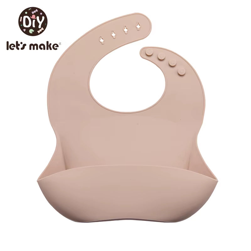 1Pc Silicone Bibs for Kids Newborn Baby Feeding Tableware Waterproff Baby Bibs for Toddler Breakfast Feedings