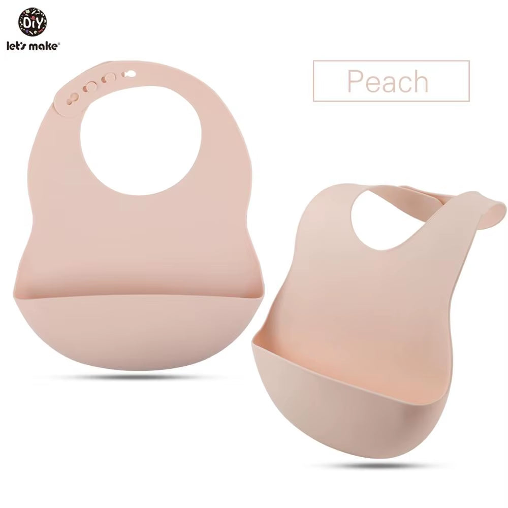 1Pc Silicone Bibs for Kids Newborn Baby Feeding Tableware Waterproff Baby Bibs for Toddler Breakfast Feedings